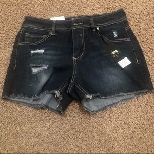April Jeans | Dark Wash Cut off Shorts Size L